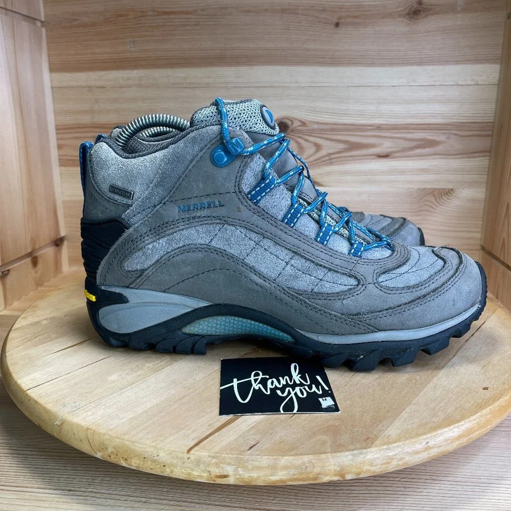 Merrell Castle Rock J21492 Gray Waterproof Women's Boots Size 9